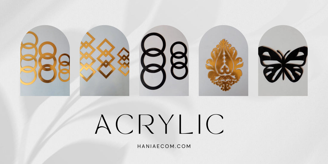 Modern acrylic wall decor – heart, circle, and butterfly designs for stylish home interiors