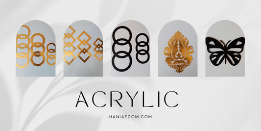 Modern acrylic wall decor – heart, circle, and butterfly designs for stylish home interiors