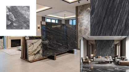 Badal Dark marble look wall and floor tile by Hania Ecom