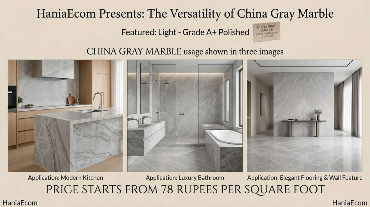 China Gray Light marble tile soft gray marble look wall and floor tile by Hania Ecom