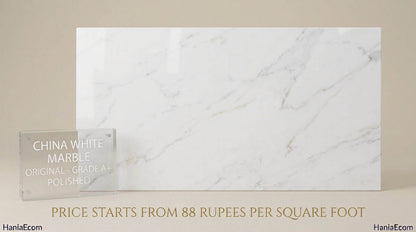 China White marble tiles 12x24 inch bright white marble finish for floors and walls Pakistan