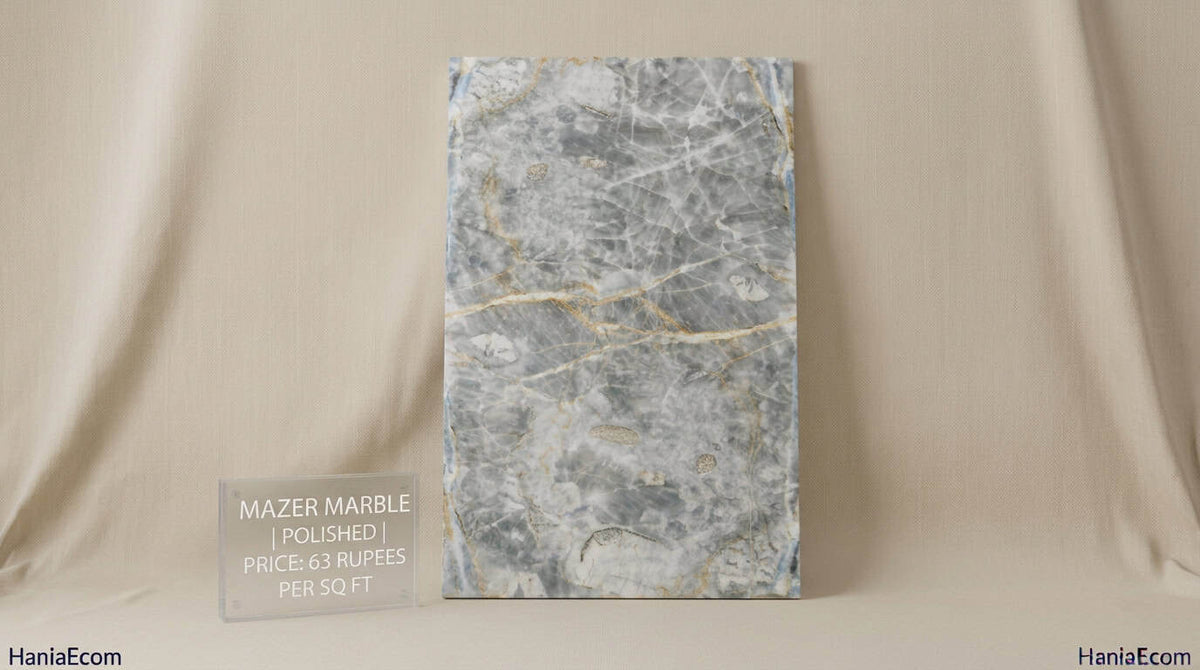 Mazer marble tiles 12x24 inch classic marble finish with natural veining for floors and walls Pakistan