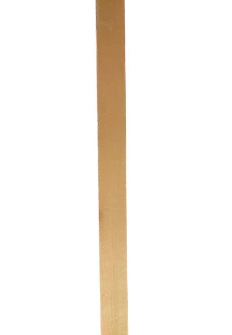 A gold-colored acrylic rod, likely a component of a simple patti-shaped acrylic piece.