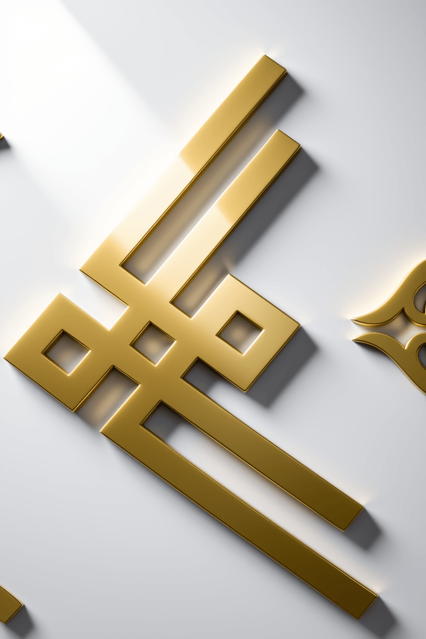 corner shape acrylic T4 design in golden color