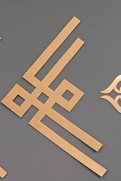 A triangle-shaped acrylic craft base T-4 design displayed on a gray background.