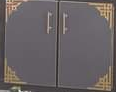 Dark-colored wardrobe decorated corners by triangle shape craft base T-3 design .